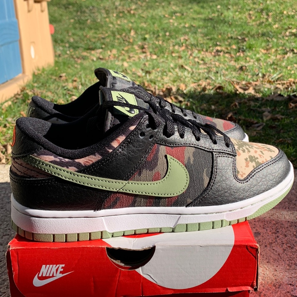 🪖 NEW Nike Dunk Low “Crazy Camo” SE Size 8 Men/ 9.5 Women - Picture 4 of 11